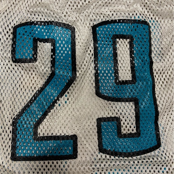 Rawlings Adult Carolina Panthers White Mesh Jersey Size M Number 29 NFL Sporty - Picture 4 of 5